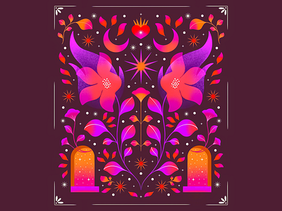 Colorful Floral Illustration Design art art design artist artwork cheerful colorful colorful design creative digital art floral floral elements flowers illustration insparation mystical playful symmetrical design symmetrical illustration symmetry vibrant