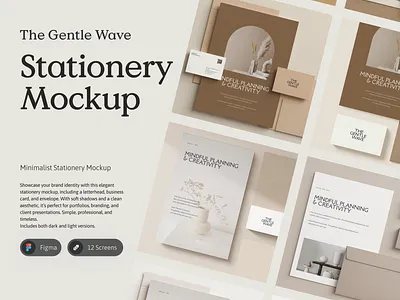 The Gentle Wave – Stationery Mockup Set digital download