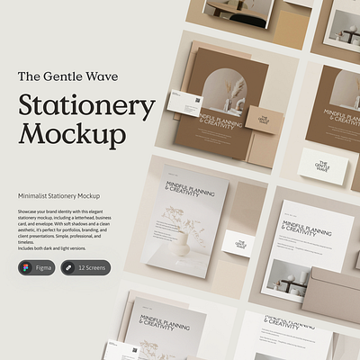 The Gentle Wave – Stationery Mockup Set digital download