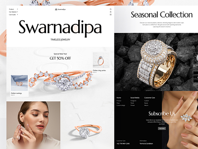 Swarnadipa - Jewelry Store boutique branding design diamond ecommerce elementor fashion framer gift jewelry landing luxury online page shop store ui webflow website wordpress