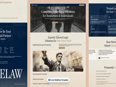 Noblelaw - Law company webflow template adviser advocate agency business classic company consultant framer landingpage law law firm lawyer portfolio professional team template uiux web web design webflow website