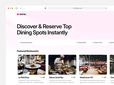 Restaurant Booking [Search Section] booking booking restaurant hero landing page restaurant search web design website