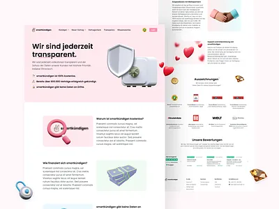 🛡️ Sub page for legal tech Smartkündigen 3d 3d handy hands 3d illustration landingpage legal tech ui ux web design webdesign