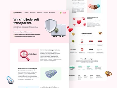 🛡️ Sub page for legal tech Smartkündigen 3d 3d handy hands 3d illustration landingpage legal tech ui ux web design webdesign