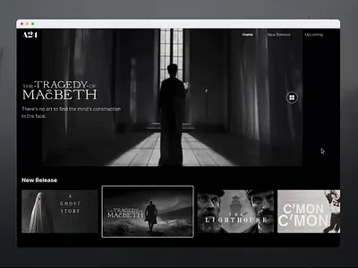 Movie Website Landing page a24 desktop headline landing page movie movieapp ott uiux video watch website