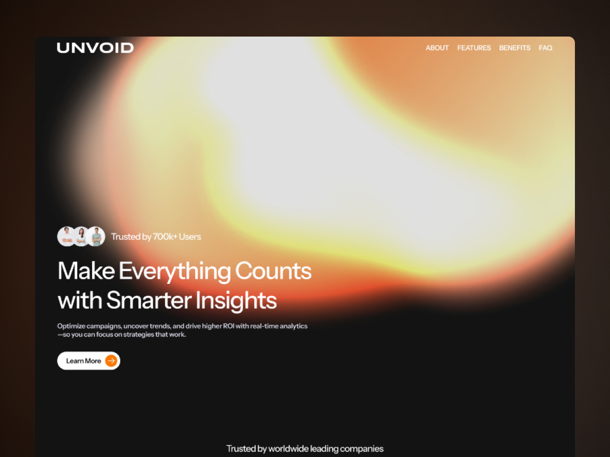 Example of SaaS Company Dark Futuristic Framer Landing Page