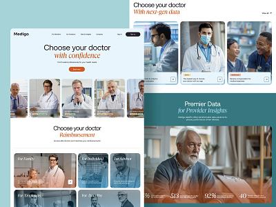 Medigo Health Care Website design doctor health health care health tracking healthcare hospital landing page medical medical care medicine modern project science service ui web web design webdesign website