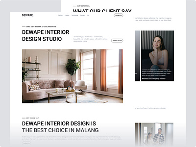 DEWAPE - Property & Interior Web Redesign design figma interior property studio ui ux web website