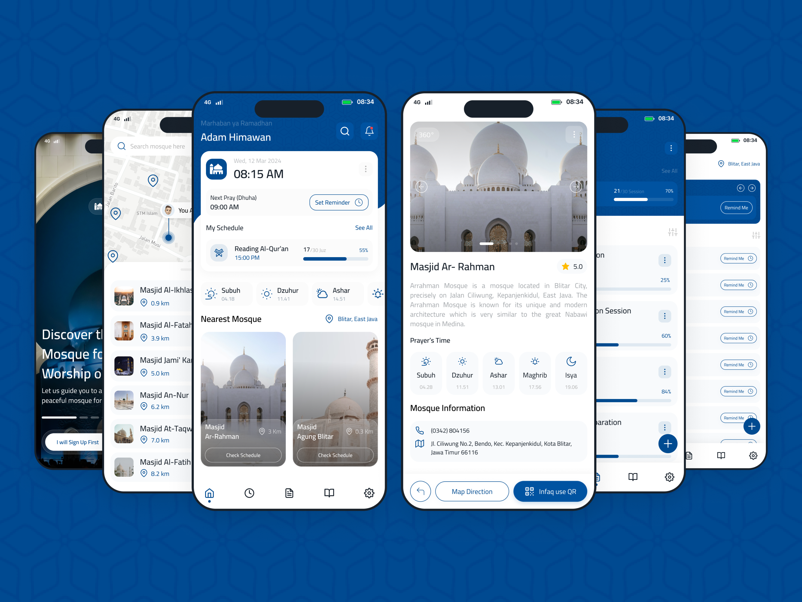 PraySync - Mosque Finder & Pray Reminder Mobile App app islam mobile mobile app mosque muslim pray prayer ramadhan uiux uiux design uiuxdesign worship