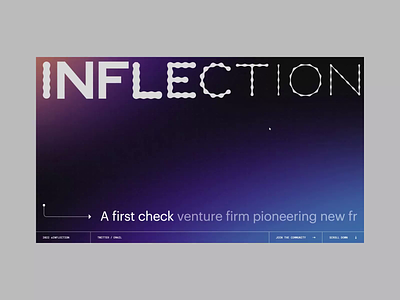 Inflection crypto investment new economy nft startup typography web3.0 website
