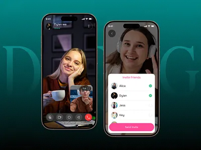 Video Chat Mobile App android app app design call chat chat app design facebook ios massage mobile app mobile design networking reals social media startup ui ux video call zoom