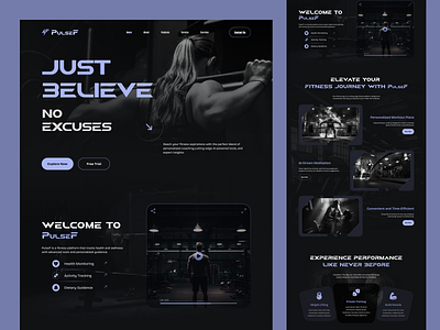 Fitness Website Design app design bodybuilding branding design diet website figma figma design fitness fitness assistant fitness website design gym website healthcare illustration prozyner rifat ony ui ux website design weightloss workout