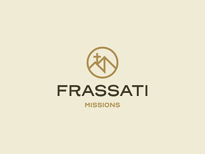 Frassati Missions Logo Design bible brand branding catolic christ christian church cross design faith gold icon jesus logo logodesign minimal mountain peak