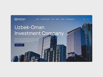 UzOman - Investment Company Website Project branding corporate corporate branding corporate website economic finance innovation investment investment company investment website investors landing page motion design motion graphics rebranding ui ux web design web development website design website development