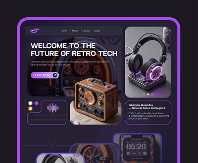 Retro UI | Webpage Design branding design graphic design music retro ui ux webdesign webpage website