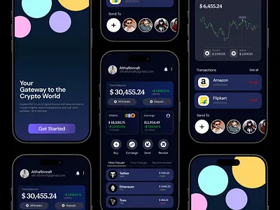 Cripto UI Desing blockchaindesign branding cryptodashboard cryptotrading cryptoui cryptowallet darkmodeui dribbbleshots figmadesign fintechui graphic design moderndesign neumorphism nftplatform ui uiux web3design web3ux