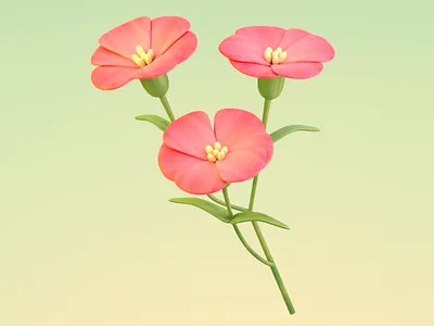 3D Rendering: Pink Flowers 3d 3d art 3d art work 3d design 3d flowers 3d model 3d visual abstract design beautiful flowers clean flower design flowers gradient gradient background inspire minimalism nature pink pink flowers soft gradient