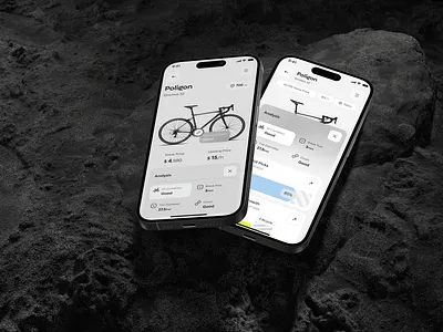 Bike Analysis App UI app interface bicycle ui bike analysis bike app clean design cycling app dark theme iphone 15 pro mockup minimalist design mobile app design modern ui product analysis ui uiux design
