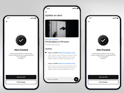Crime Alert Mobile App Design appdesign crimealertapp crimeprevention crimereport securityapp securityui uiinspiration uiuxdesign uxforsafety