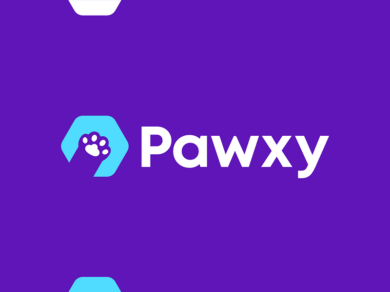 Pawxy, negative space logo design for private, secure web proxy browser browsing cat communication internet logo logo design logo mark logodesign meow minimalist logo modern logo negative space online paw privacy security technology vpn web proxy
