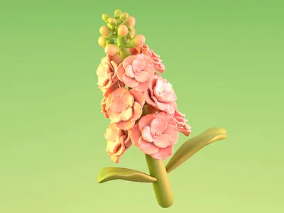 3D Floral Design: Pink Blossoms 3d 3d art 3d art work 3d design 3d flower 3d model abstract design clean floral design flower flower model flowers gradient gradient background insparation inspire nature pink pink flower soft gradient