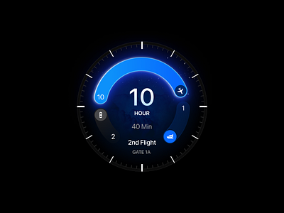 Watch ui - multi transportations apple watch clock flight transportation watch app watch ui widget