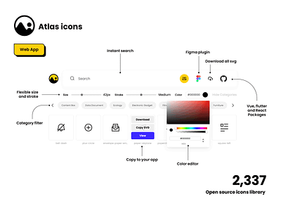 Atlas icons app app creative design download figma free freebie icon icons mit open source outline plugin stroke ui ux vector web app web design