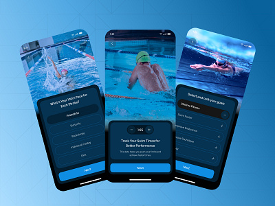 Swimming Mobile app app ui design design exercises health app mobile app mobile app design mobile ui onboarding pool smart app smart pool swim swimming swimming app training plan uiux workout