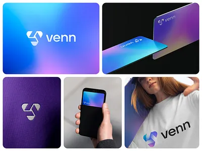 VennCard Bentooooooo! branding business cards connection digital gradient icon info logo logo design mark modern monogram negative space new era nfc tech technology v venn venncard