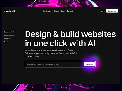 Webcraft - AI Website Builder ai branding home page landing page saas ui ui design ux ux design web design