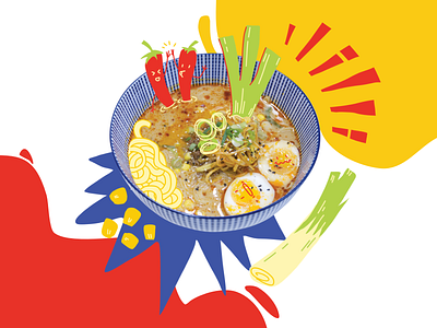 Spicy Ramen illustration design digital illustration food graphic design illustration menu