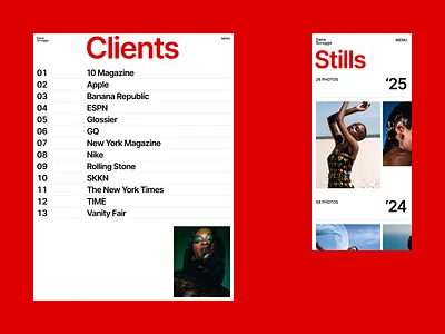 Photographer's Website grid layout minimal mobile model photo photography portfolio portrait typography ui ui design ux ux design web web design website