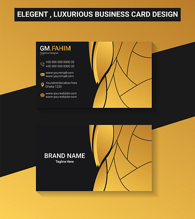 Elegent , Luxurious Business Card Design bi fold brochure business card card flyer id card illustrator logo photo edit photoshop tri fold