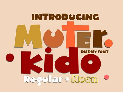 Muter Kido - Display Cute fonts bold sans serif chic cute font display font happy kids font ligature font movie title muter kido display cute fonts neon font new year sans serif font sans serif typeface typeface