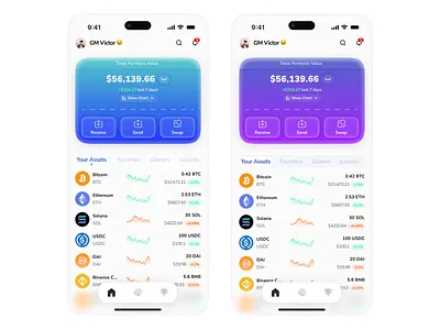 Cryptocurrency Portfolio UI cryptocurrency design mobiledesign ui uidesign uiux web3