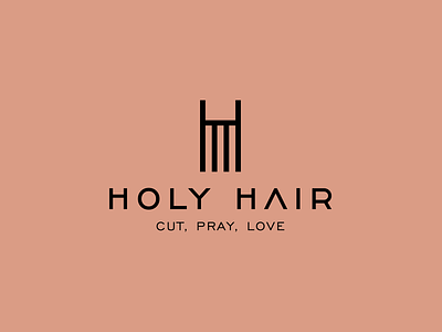 Holy hair beauty comb hair hairdresser holy logo logotype minimalism