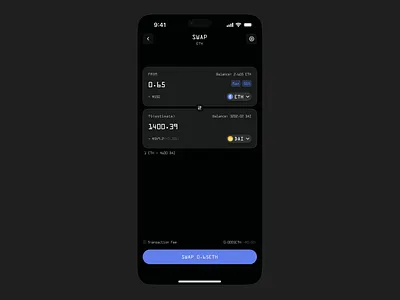 Token Swap UI app cryptocurrency design mobile app design product design ui web3