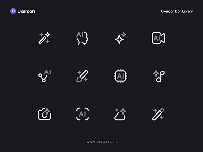 Artificial Intelligence - Uxercon Icon Library ai artificialintelligence design figma graphic design icon line icon ui ux uxercon