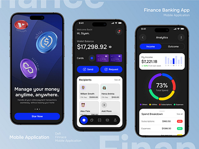 Finance Banking Wallet App UI ai app app design arobix azbin banking card components defi digital bankinf finance fintech invest onboarding online banking ui ux wallet web web design