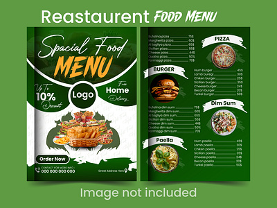 Special Reastaurent Food Menu Design clean design creative descount food design food flyer food list food menu green color healthy food menu design new design reastaurent food menu