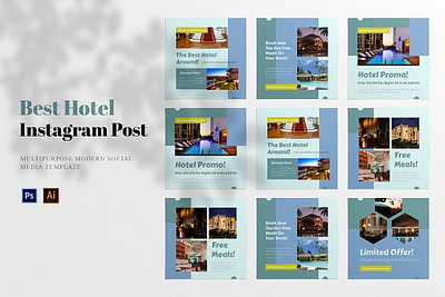 Best Hotel Social Media Post advertising banner best hotel social media post facebook hotel hotel social media post instagram post promotions social social media post staycation stories template