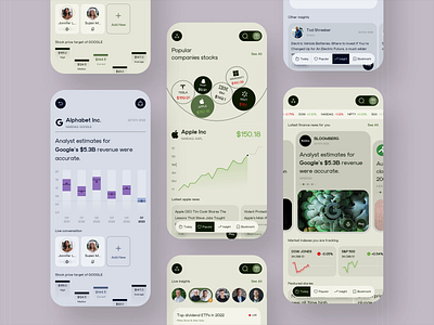 Finance News App app app design app ui article dashboard design finance fintech insights interface investment mobile mobile app news read stocks ui ux voice