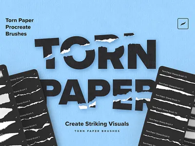 Torn Paper Procreate Brushes & Stamps isolated