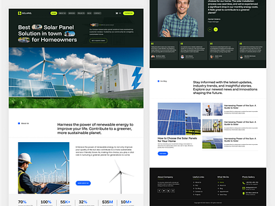 Solaris - Environment Website aesthetich clean website electricity minimal solar solar energy website solar panel solar pannel solar power solar system sustainable technology turbin turbine electricity ui uiux ux web website website design inspiration