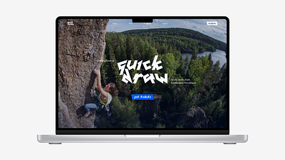 QUICKDRAW | Climbing Festival Landing Page adventure brand identity branding climbing corporate design desktop festival branding font design home page hover hover effect interaction keyvisual landing page layout logo design slider sport typography ui