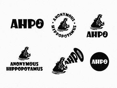 AHPO ahpo animal anonymous branding concept hippo hippoptamus icon logo music note record water