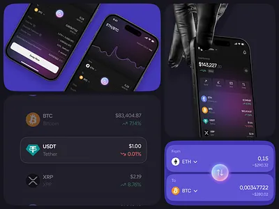 CryptoSwap: Crypto Wallet App🚀 3d ai animation blockchain ui branding crypto crypto exchange crypto wallet dapp dark mode defi finance fintech ios app mobile app nft startup token design web3 web3 design