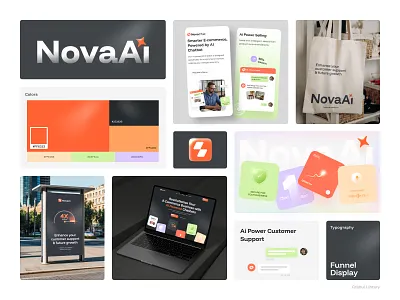 NovaAI Chatbots AI-Powered Website Template ai chatbot ai powered ai technology branding business growth chatbots customer engagement design illustration instant responses landing page minimal novaai real time analytics typography ui ux web website design website template
