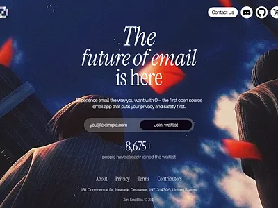 0.email signup page design