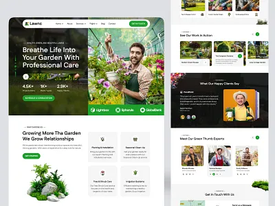 Gardening, Lawn, and Landscaping Website gardening gardening website homepage landing page landscaping landscaping website lawn lawncare uiux web design webdesign website